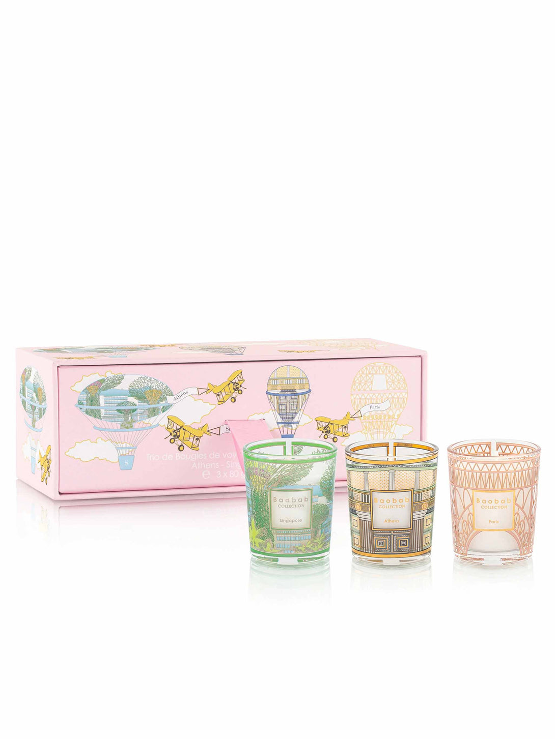 Baobab Trio Travel Candles Singapore-Athens-Paris