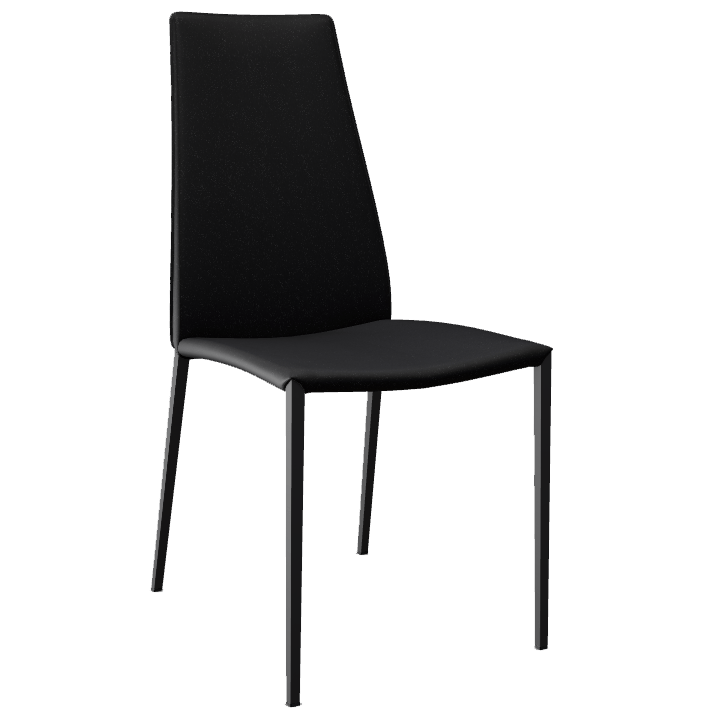 Chaise Calligaris - Aida (CS1452) en métal avec siège en cuir régénéré-1