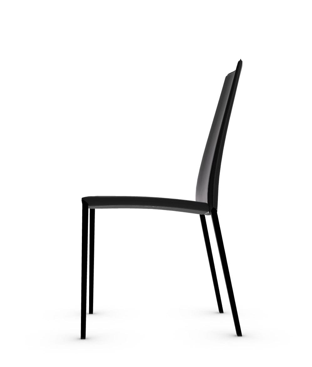 Chaise Calligaris - Aida (CS1452) en métal avec siège en cuir régénéré-4