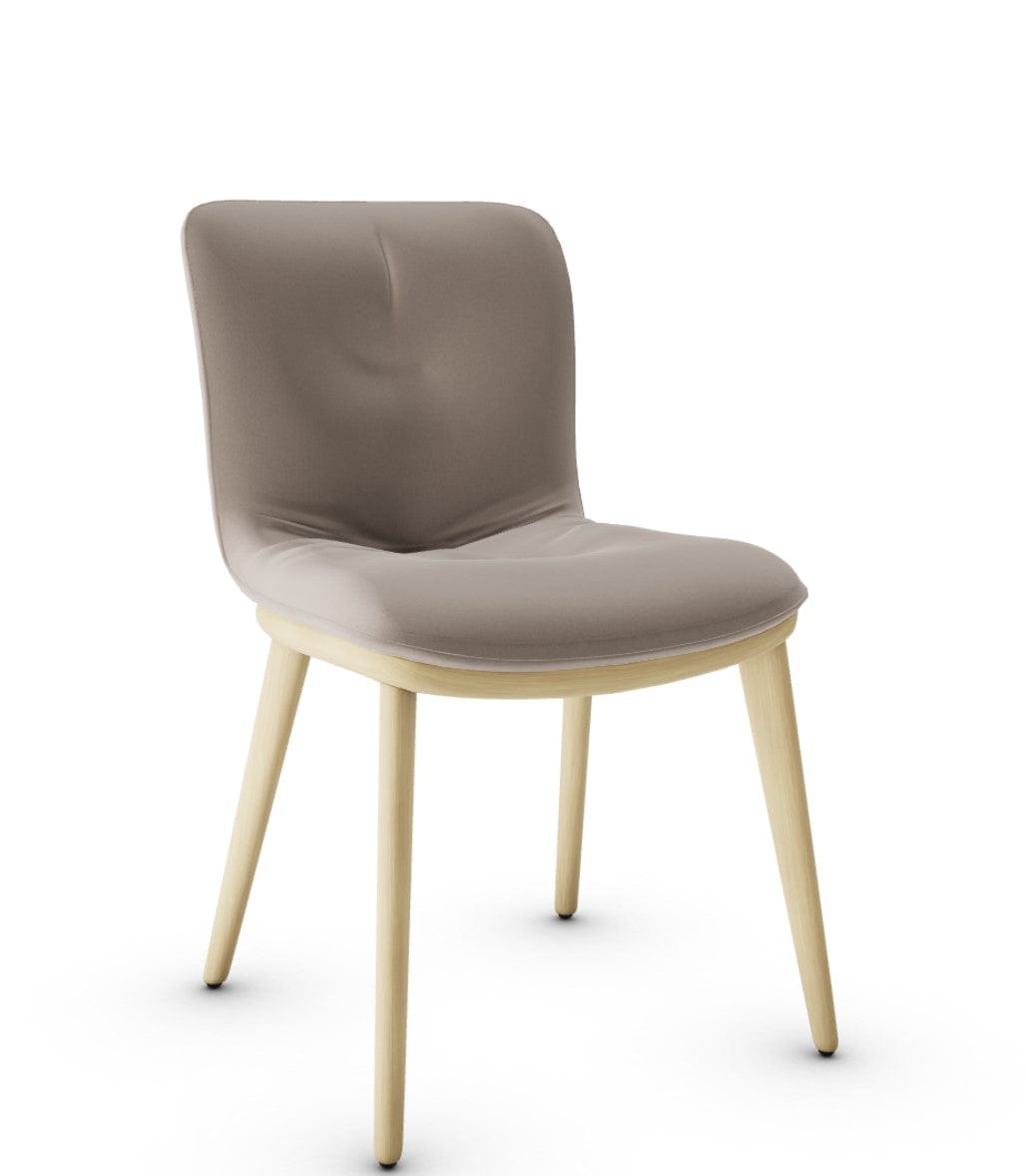 Chaise Calligaris - Annie (CS1846) avec base en bois et coque à détails matelassés-11