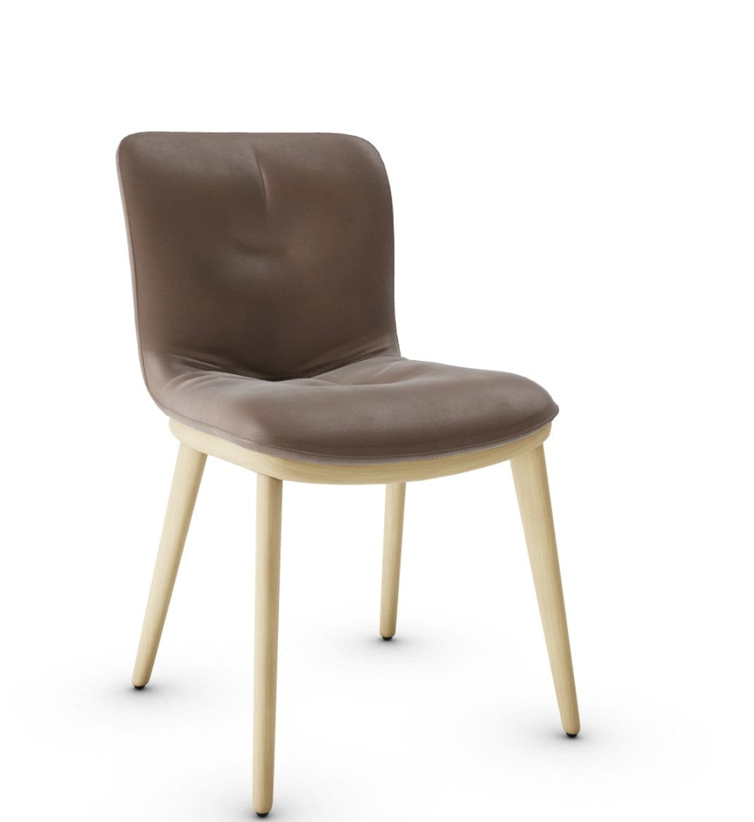 Calligaris stoel - Annie (CS1846) met houten onderstel en schaal met gewatteerde details-15