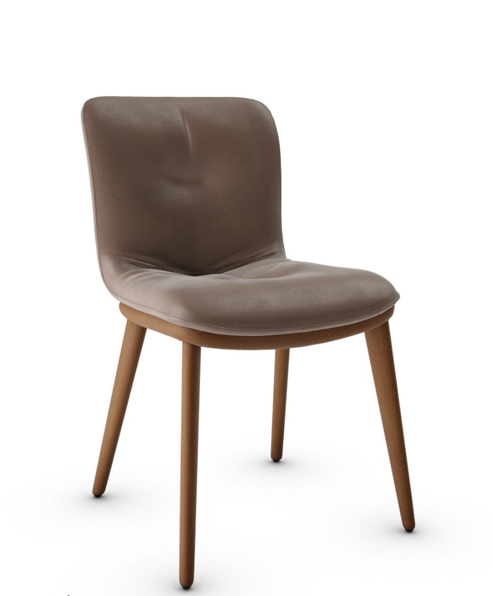 Chaise Calligaris - Annie (CS1846) avec base en bois et coque à détails matelassés-9