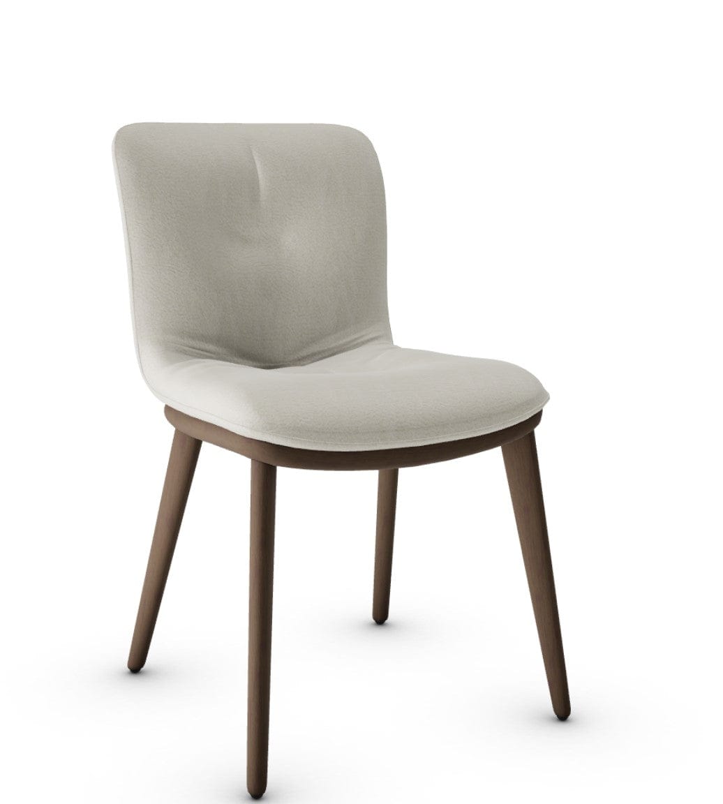 Calligaris stoel - Annie (CS1846) met houten onderstel en schaal met gewatteerde details-26