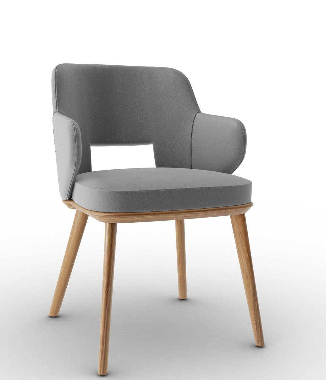 Calligaris Chair - Foyer (Fauteuil met houten poten, CS2000) met gecapitonneerde zitting en houten poten-33