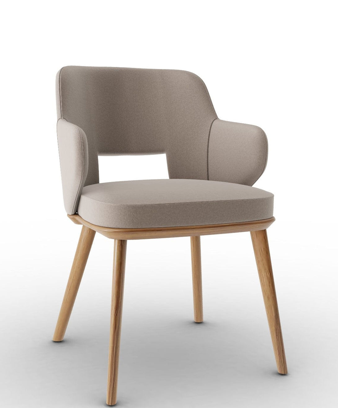 Calligaris Chair - Foyer (Fauteuil met houten poten, CS2000) met gecapitonneerde zitting en houten poten-32