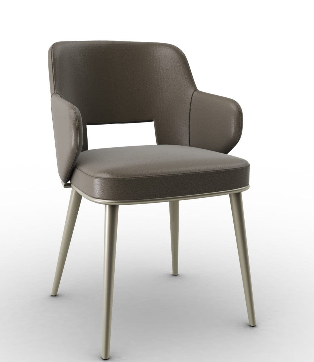 Calligaris Chair - Foyer (Fauteuil met metalen poten, CS1897) met gewatteerde schaal en metalen onderstel-30