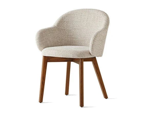 Chaise Calligaris - Holly Fab (Pieds en bois, CS2206) avec design enveloppant et assise rembourrée-1