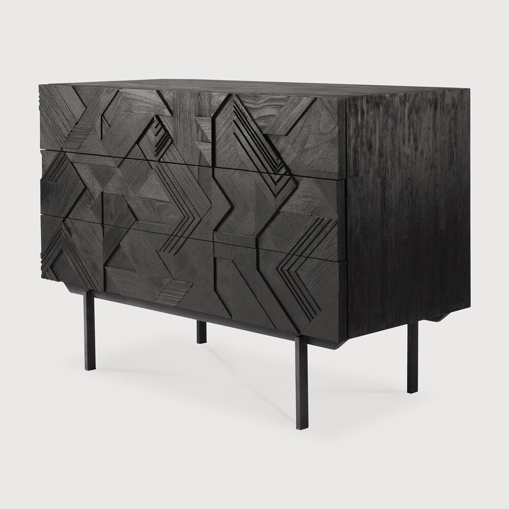 Buffet Ethnicraft Graphic en teck noir-04