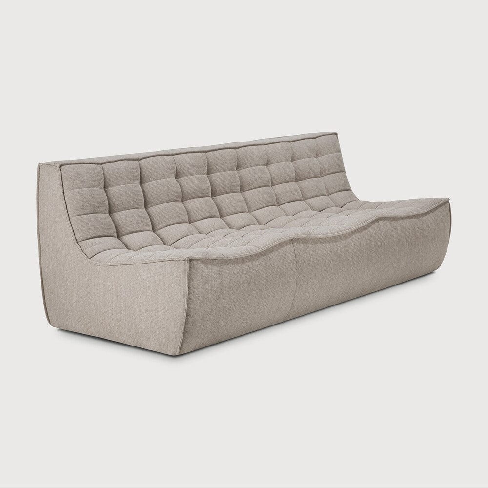 Ethnicraft Canapé Modulaire 3 Places N701 Tissu Éco, 210 x 91 x 76 cm-18