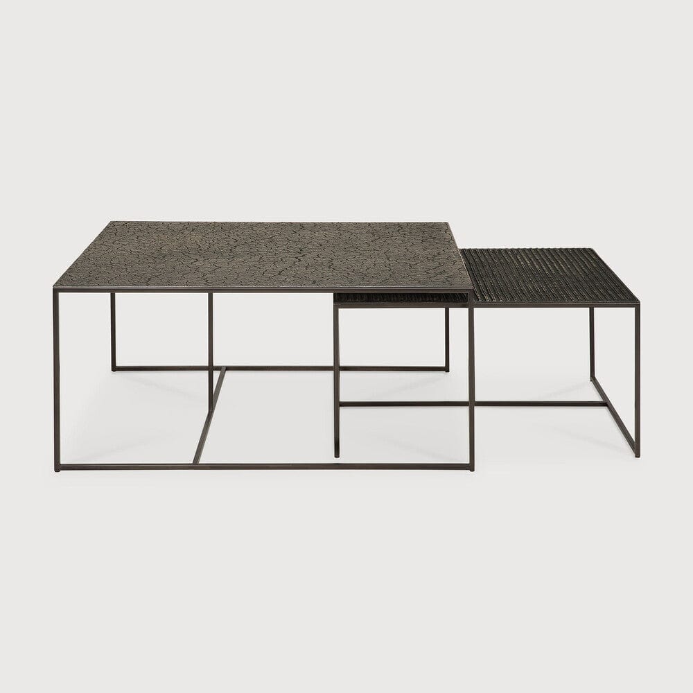 Ensemble de tables basses gigognes Ethnicraft Pentagon, whisky