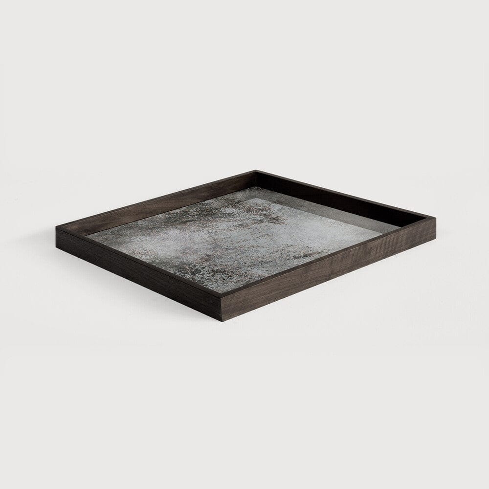 Plateau Carré Miroir Vieilli d'Ethnicraft, Clair, 51 x 51 x 4 cm-3