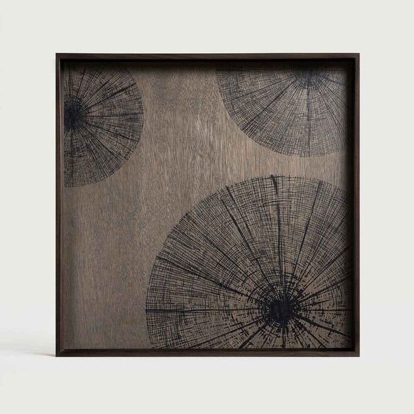 Plateau Carré en Bois Slices d'Ethnicraft, Noir, 51 x 51 x 4 cm-1