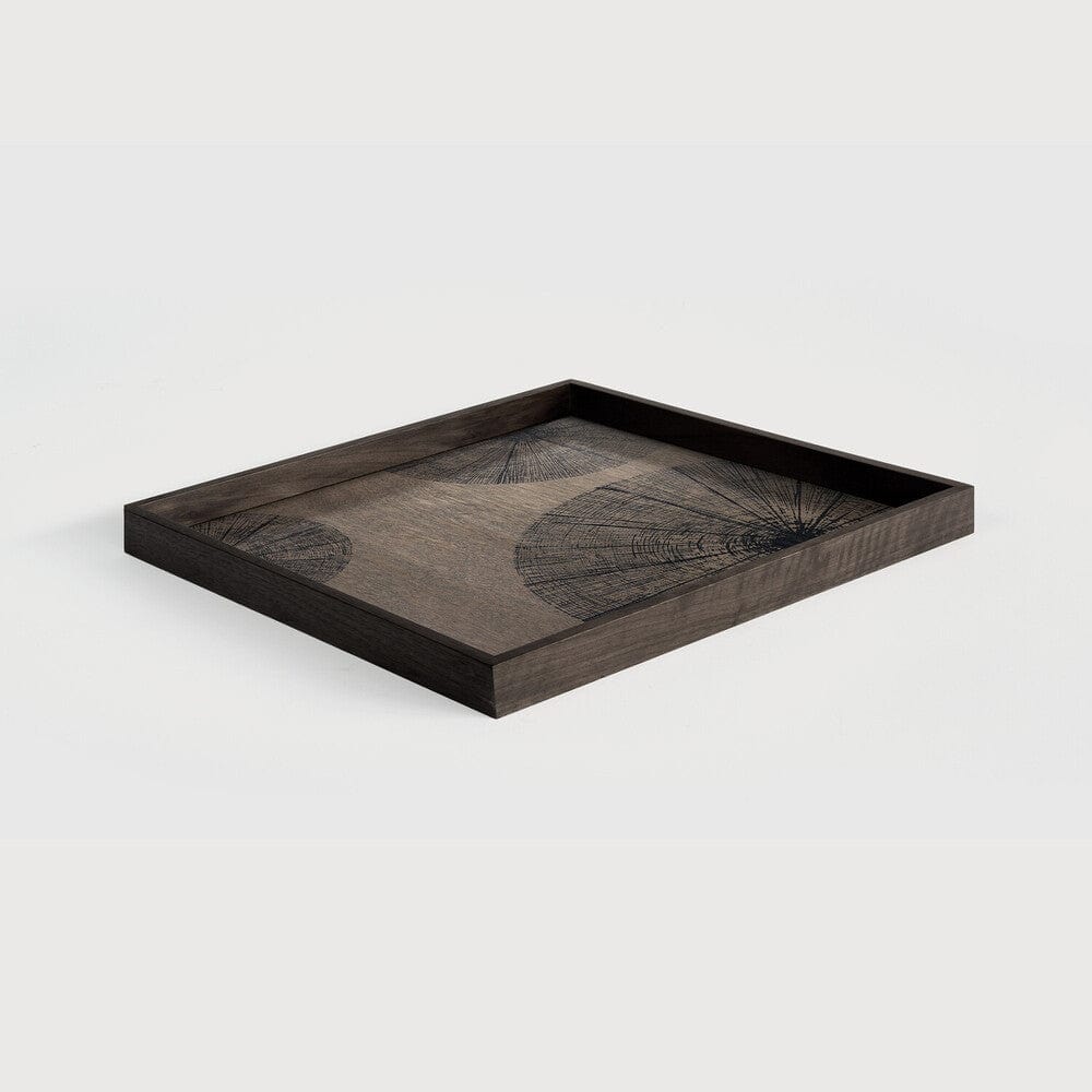 Plateau Carré en Bois Slices d'Ethnicraft, Noir, 51 x 51 x 4 cm-4