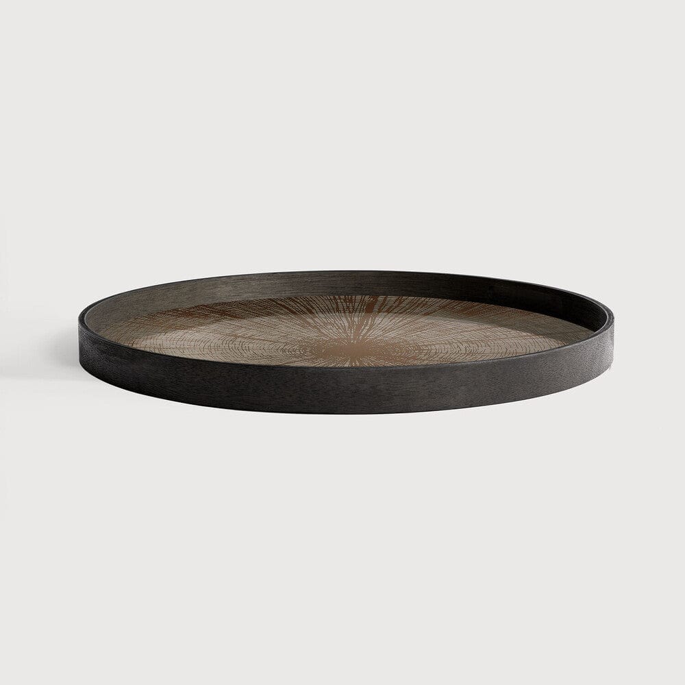 Ethnicraft Plateau Miroir Slice, rond, 61x61x4 cm, finition bronze-3