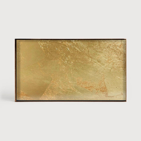 Plateau Vide-Poche Gold Leaf en Verre Ethnicraft-1