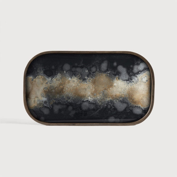 Plateau Vide-Poche Organic en Verre Noir Ethnicraft, 42 x 24 x 3 cm-1