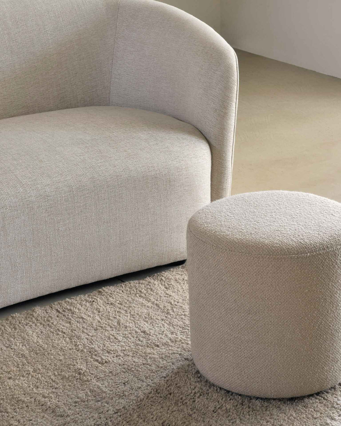 Ethnicraft pouf, blanc cassé