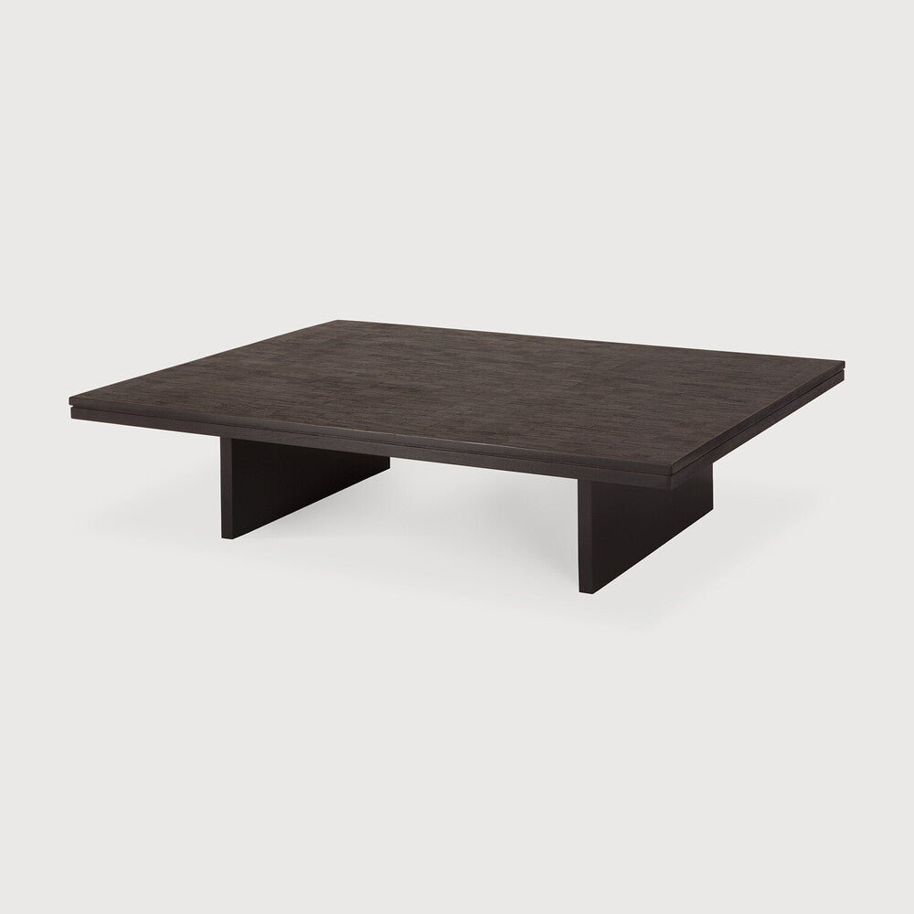 Table basse Ethnicraft Grooves en teck noir sculpté-04