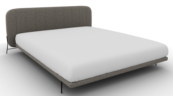 Lit Calligaris Fluff CS6087 en tissu avec pieds fins en métal noir-01