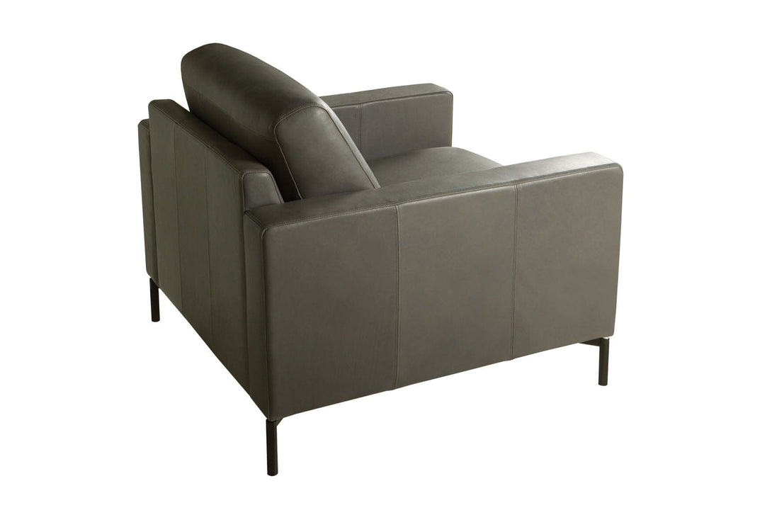 Fauteuil Sits Quattro en cuir Anline-Grey - Armchar - 07