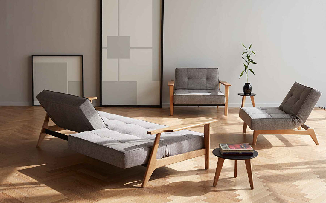 Canapé-lit Innovation Living Splitback Frej Sofa Bed Oak - Slaapbank-42