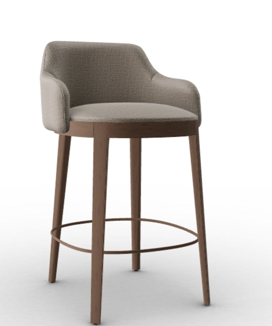 Tabouret Calligaris - Adel (Pieds en bois) CS2200 avec assise rembourrée et cadre en bois-4