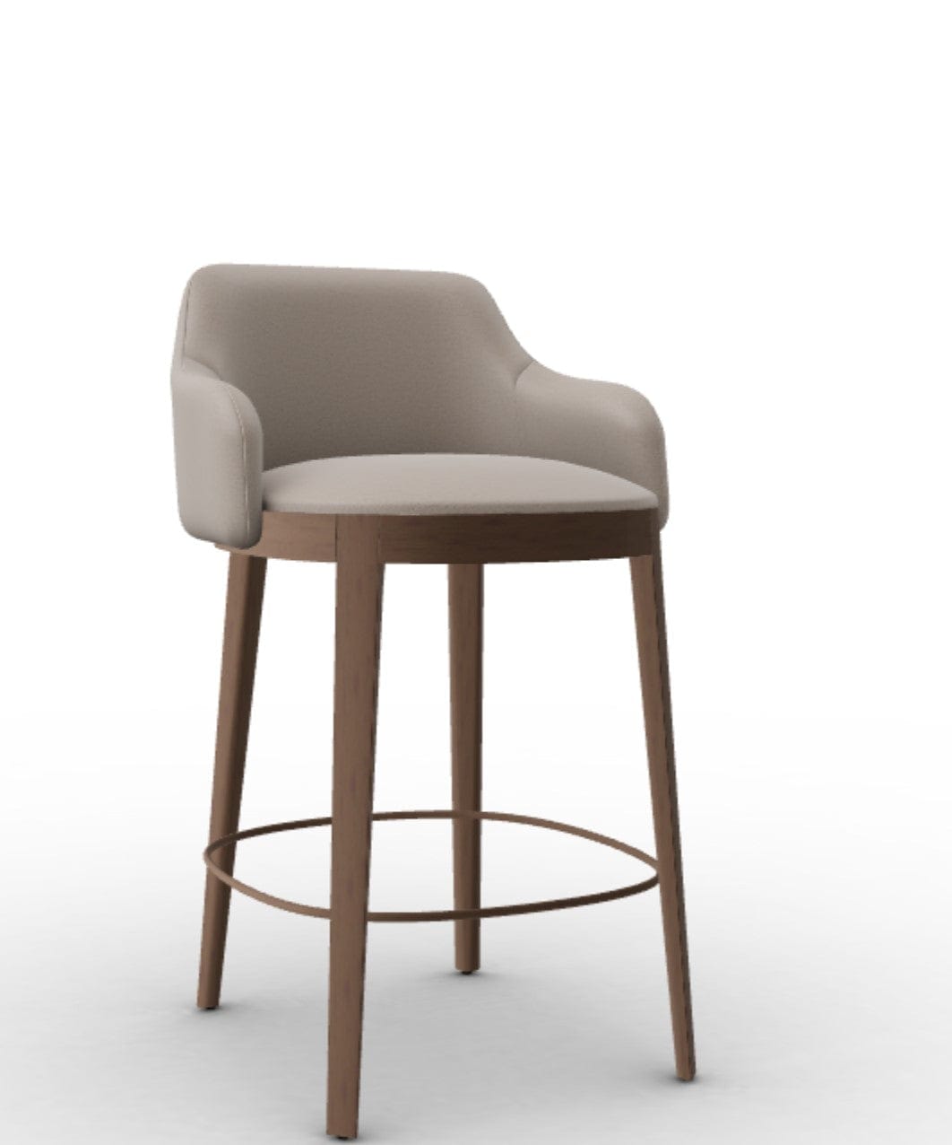 Tabouret Calligaris - Adel (Pieds en bois) CS2200 avec assise rembourrée et cadre en bois-7