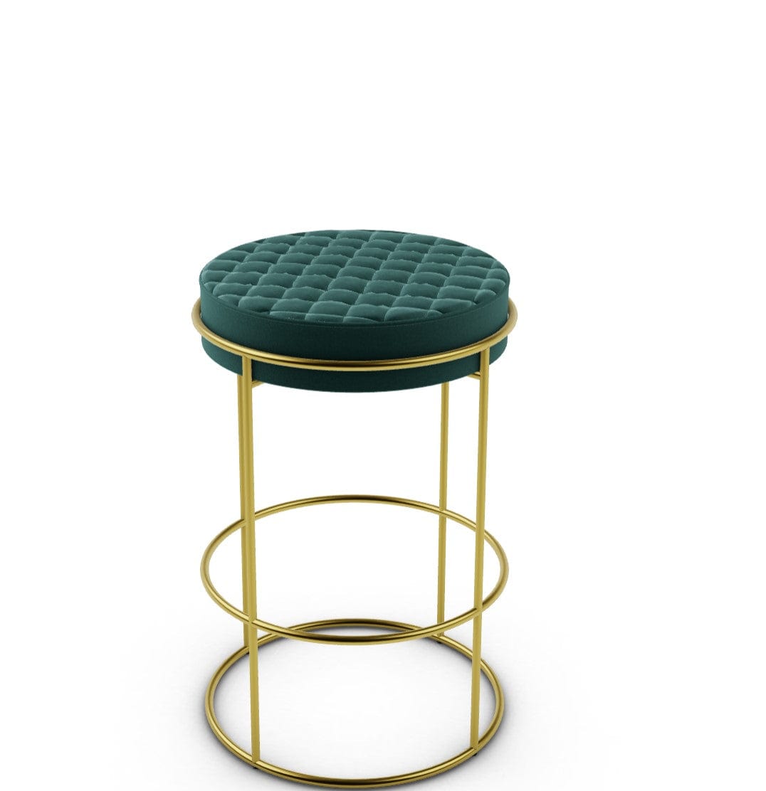 Tabouret Calligaris - Atollo (Assise matelassée et pieds en métal) avec cadre métallique et assise rembourrée en velours-10