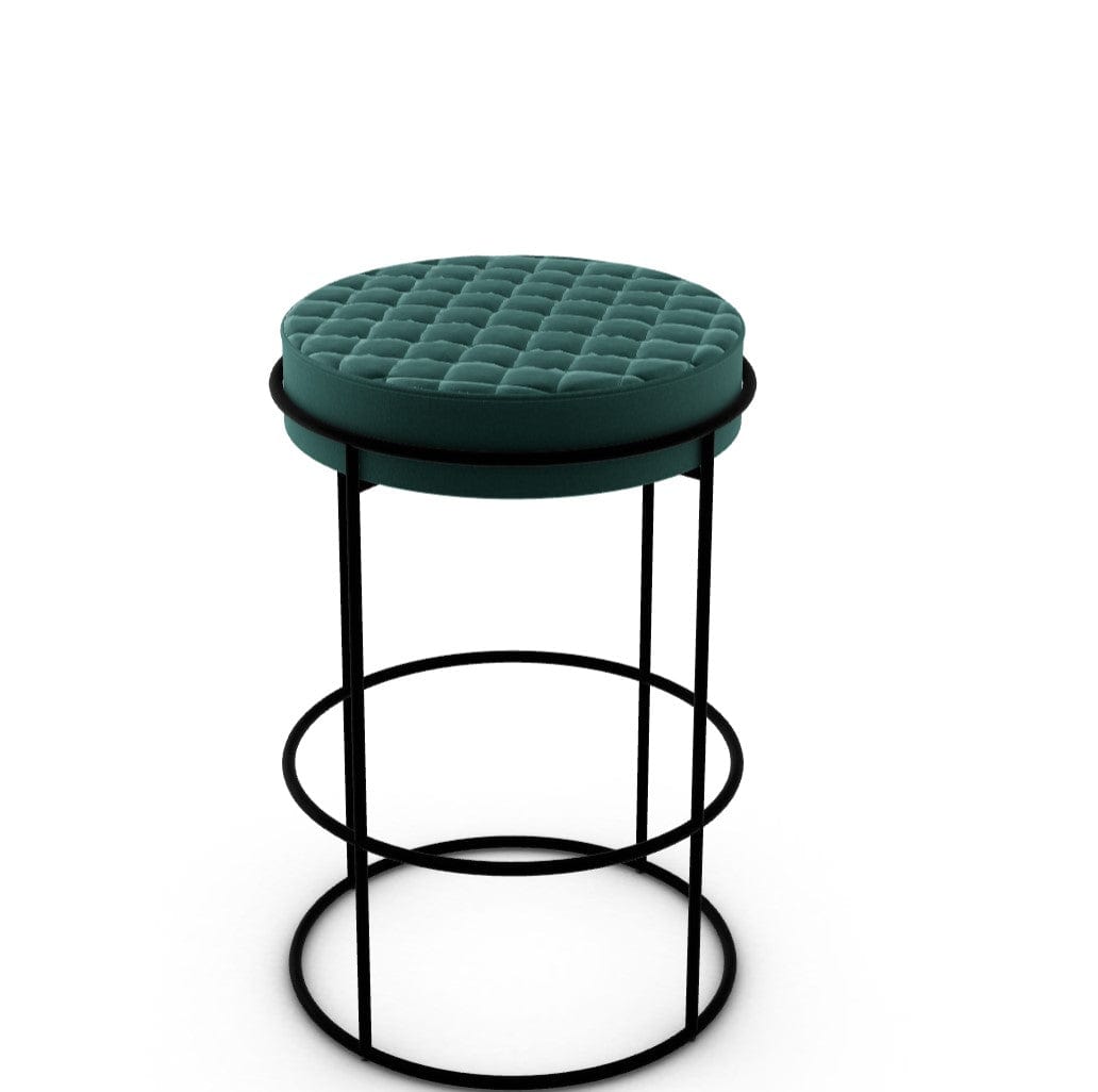 Tabouret Calligaris - Atollo (Assise matelassée et pieds en métal) avec cadre métallique et assise rembourrée en velours-5