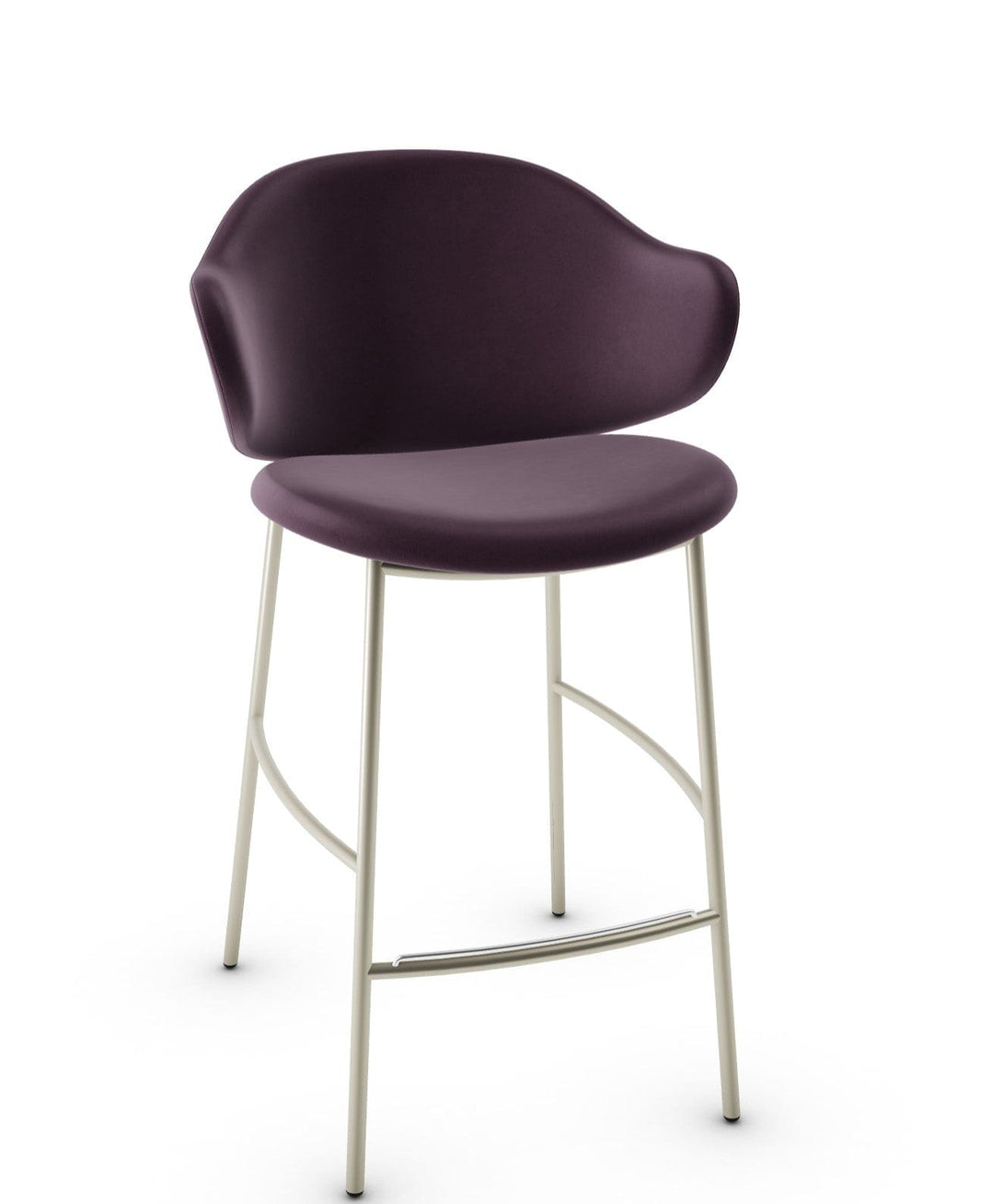 Tabouret Calligaris - Holly CS2038 avec dossier rembourré et base en métal-14