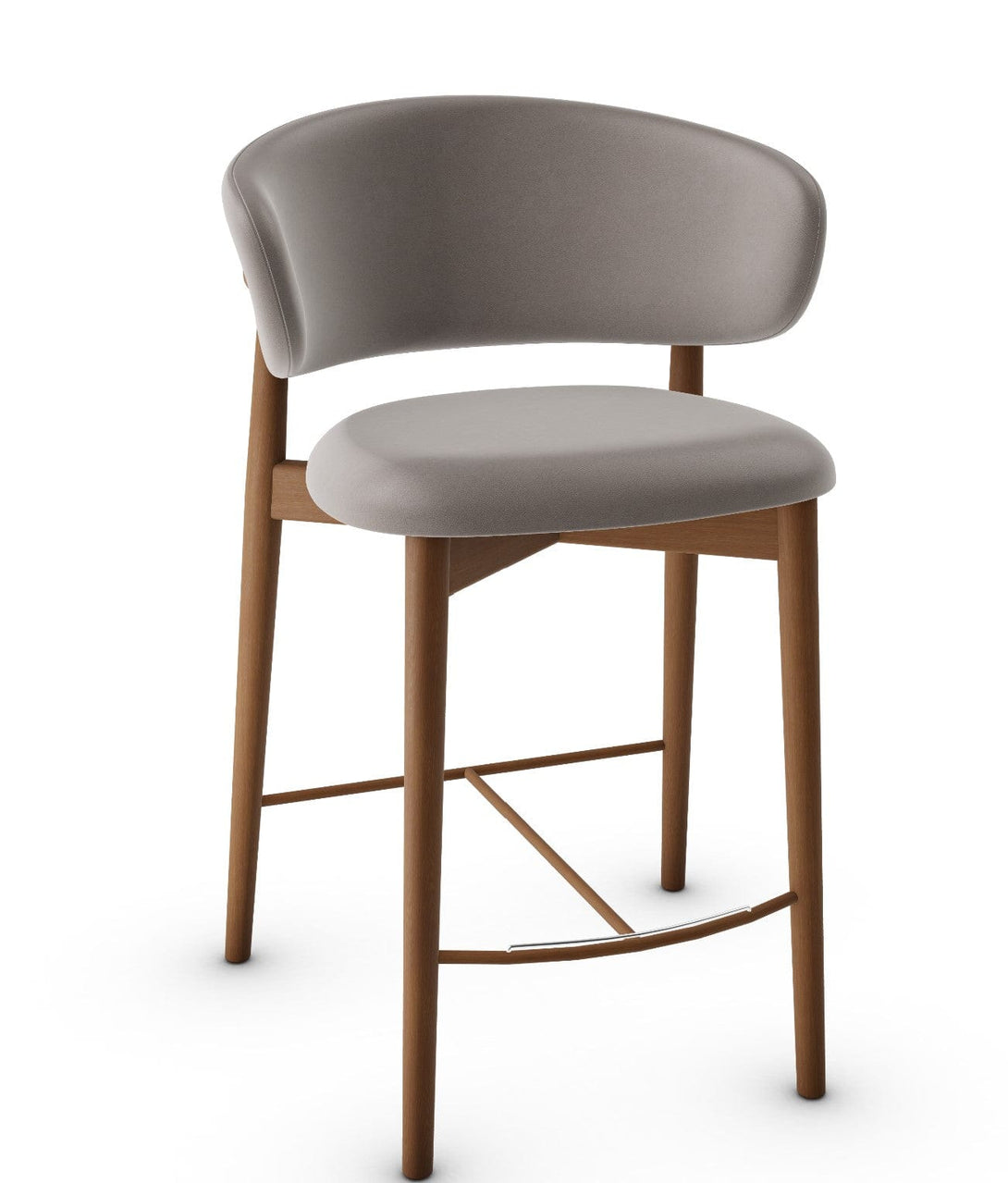 Tabouret Calligaris - Oleandro (Pieds en bois) CS2035 avec assise rembourrée et cadre en bois-23