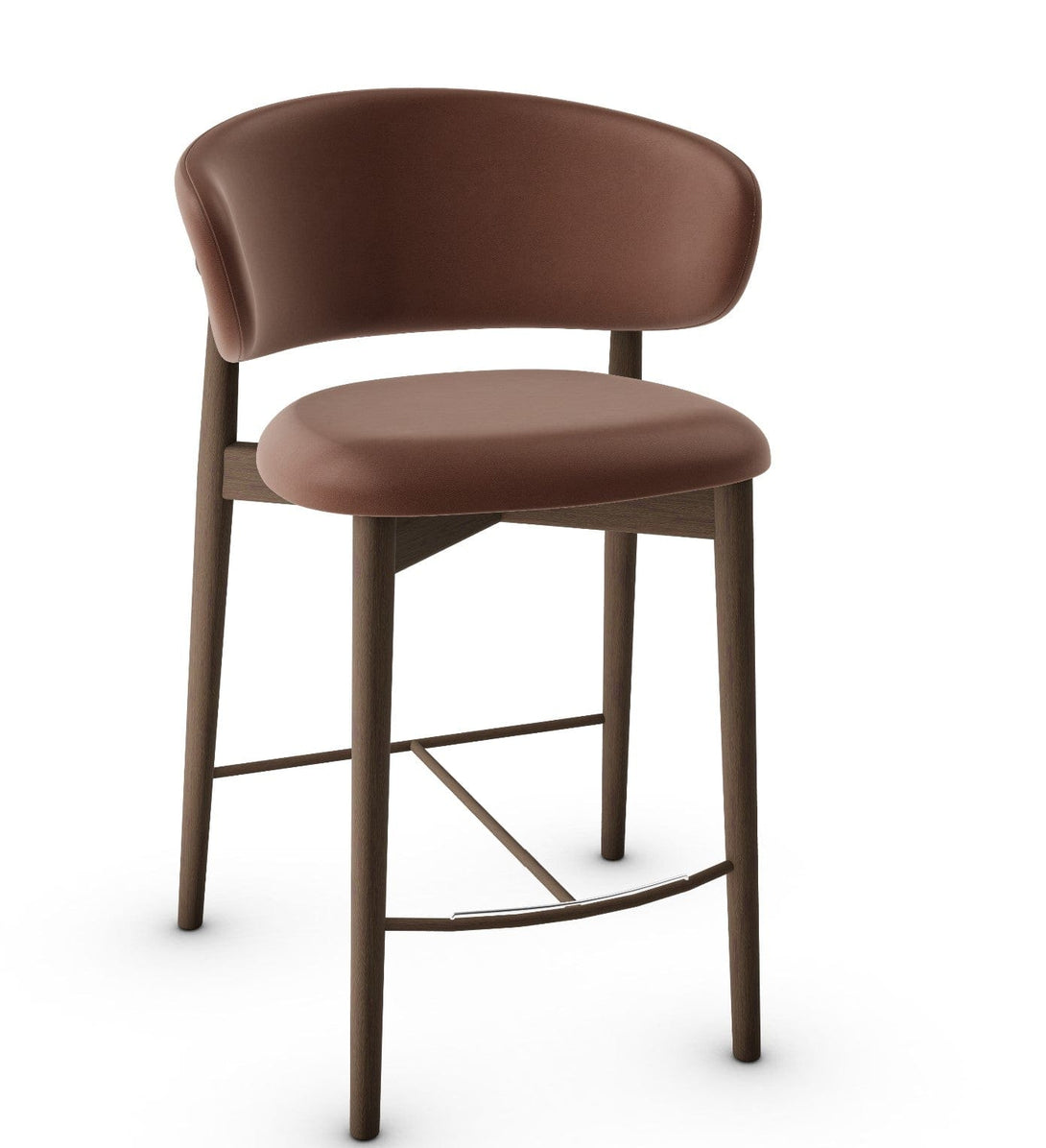 Tabouret Calligaris - Oleandro (Pieds en bois) CS2035 avec assise rembourrée et cadre en bois-5