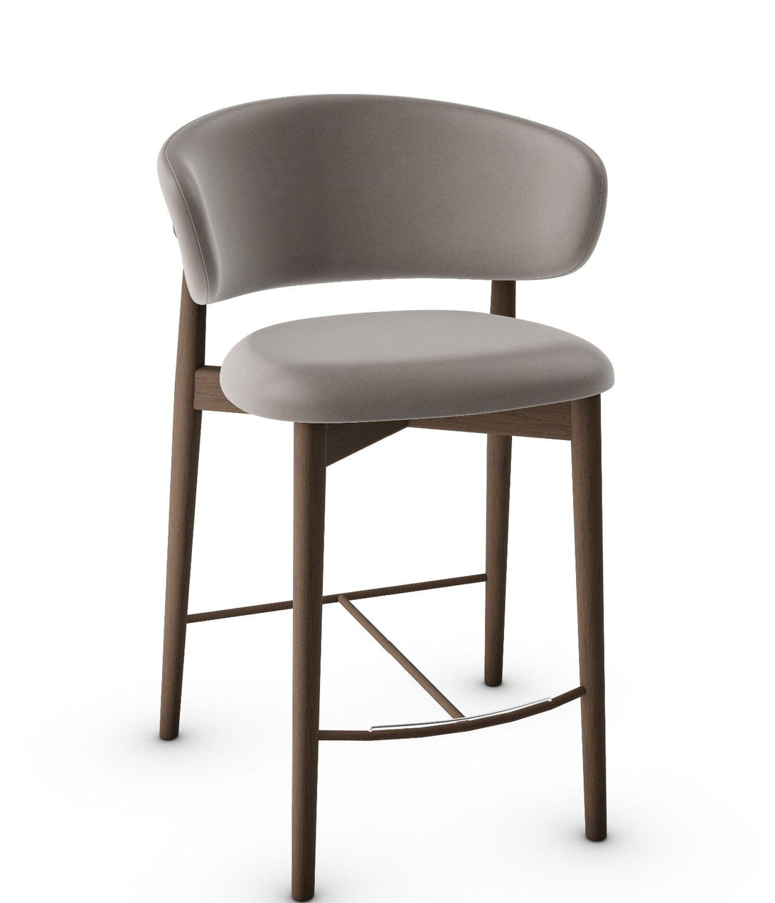 Tabouret Calligaris - Oleandro (Pieds en bois) CS2035 avec assise rembourrée et cadre en bois-3