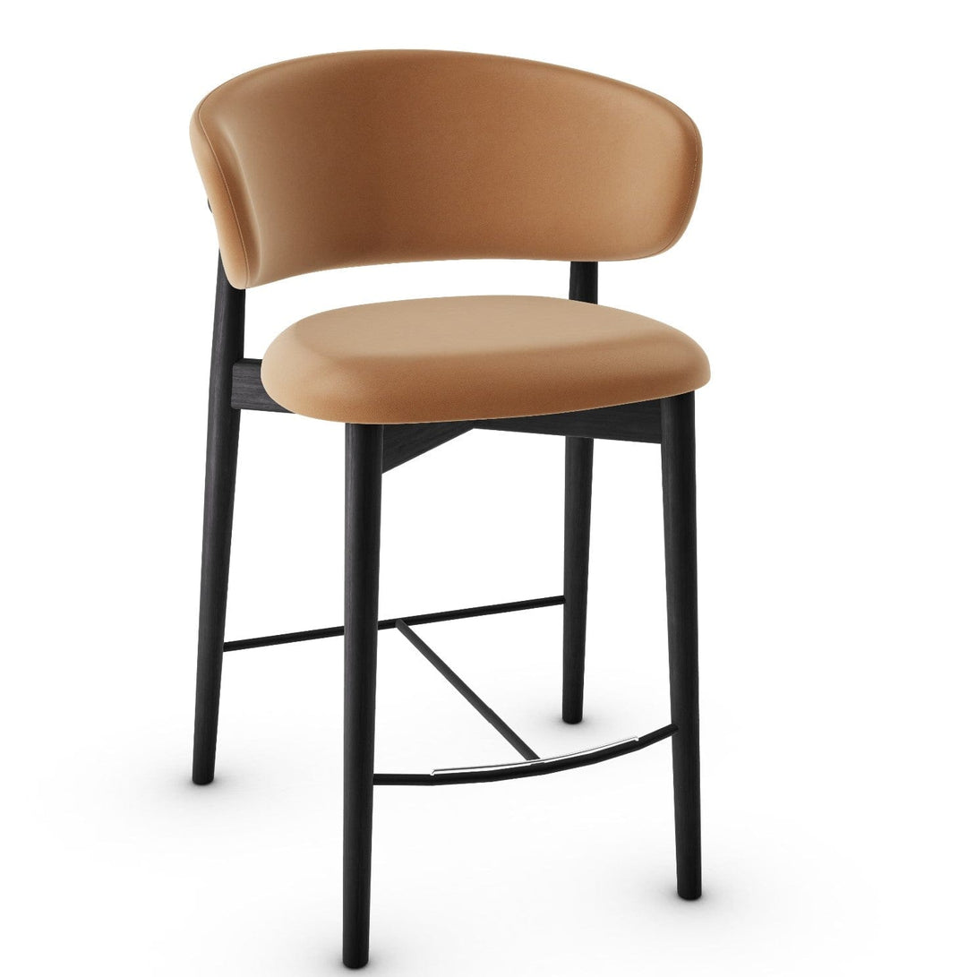 Tabouret Calligaris - Oleandro (Pieds en bois) CS2035 avec assise rembourrée et cadre en bois-12