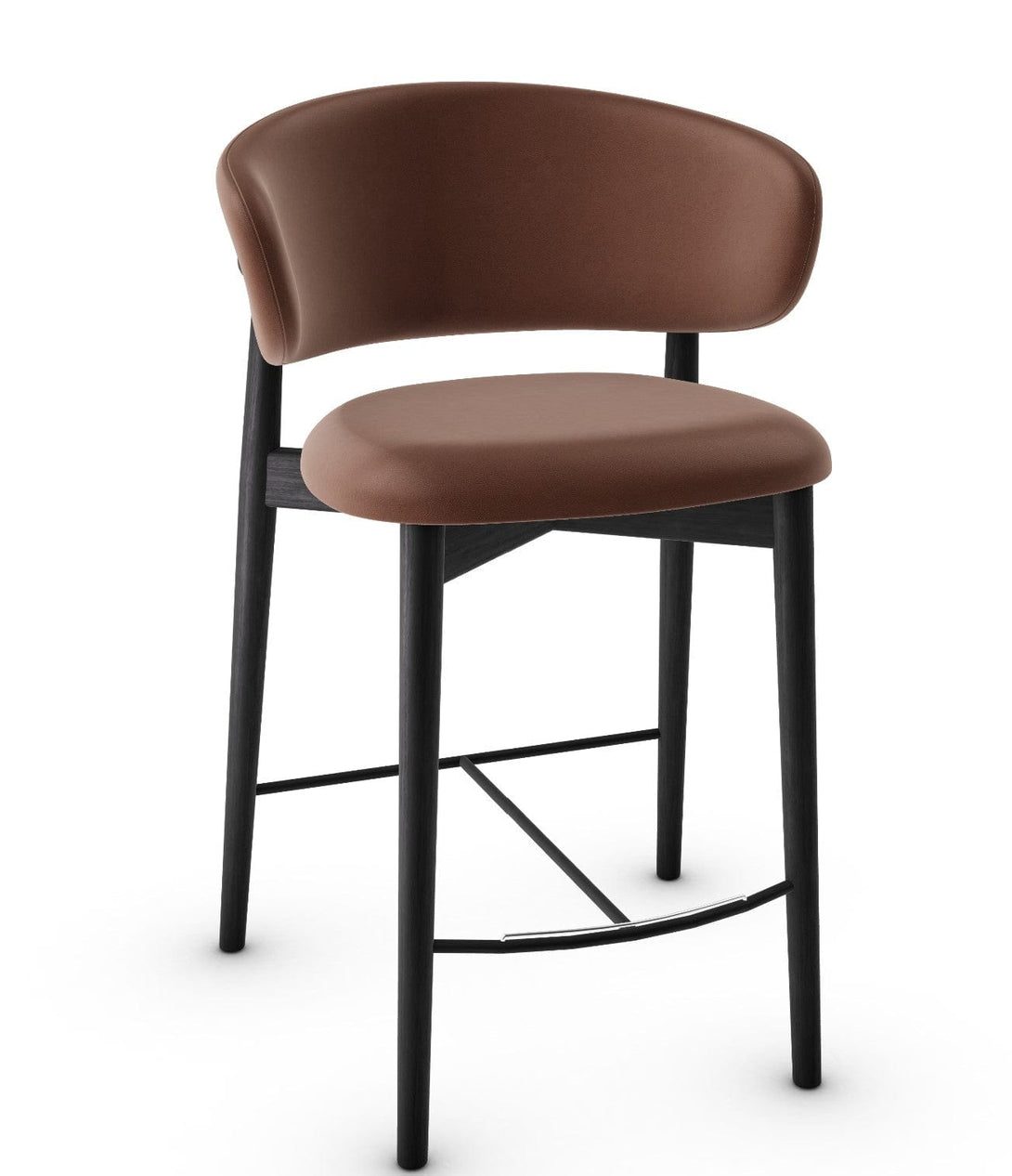 Tabouret Calligaris - Oleandro (Pieds en bois) CS2035 avec assise rembourrée et cadre en bois-13