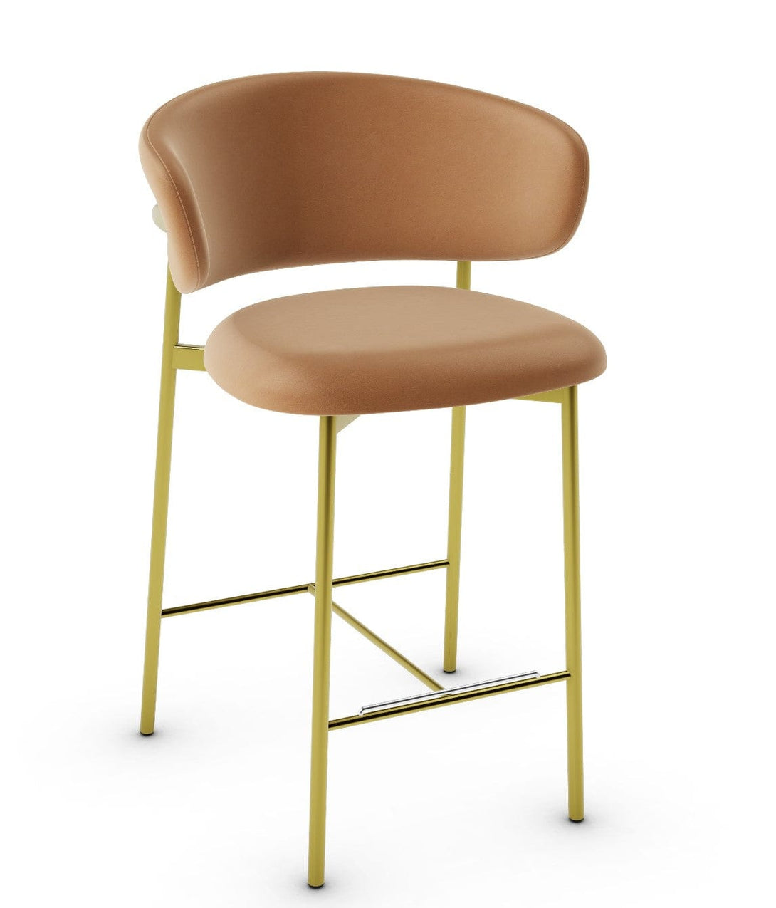 Tabouret Calligaris - Oleandro CS2032 avec assise rembourrée et base en métal-12