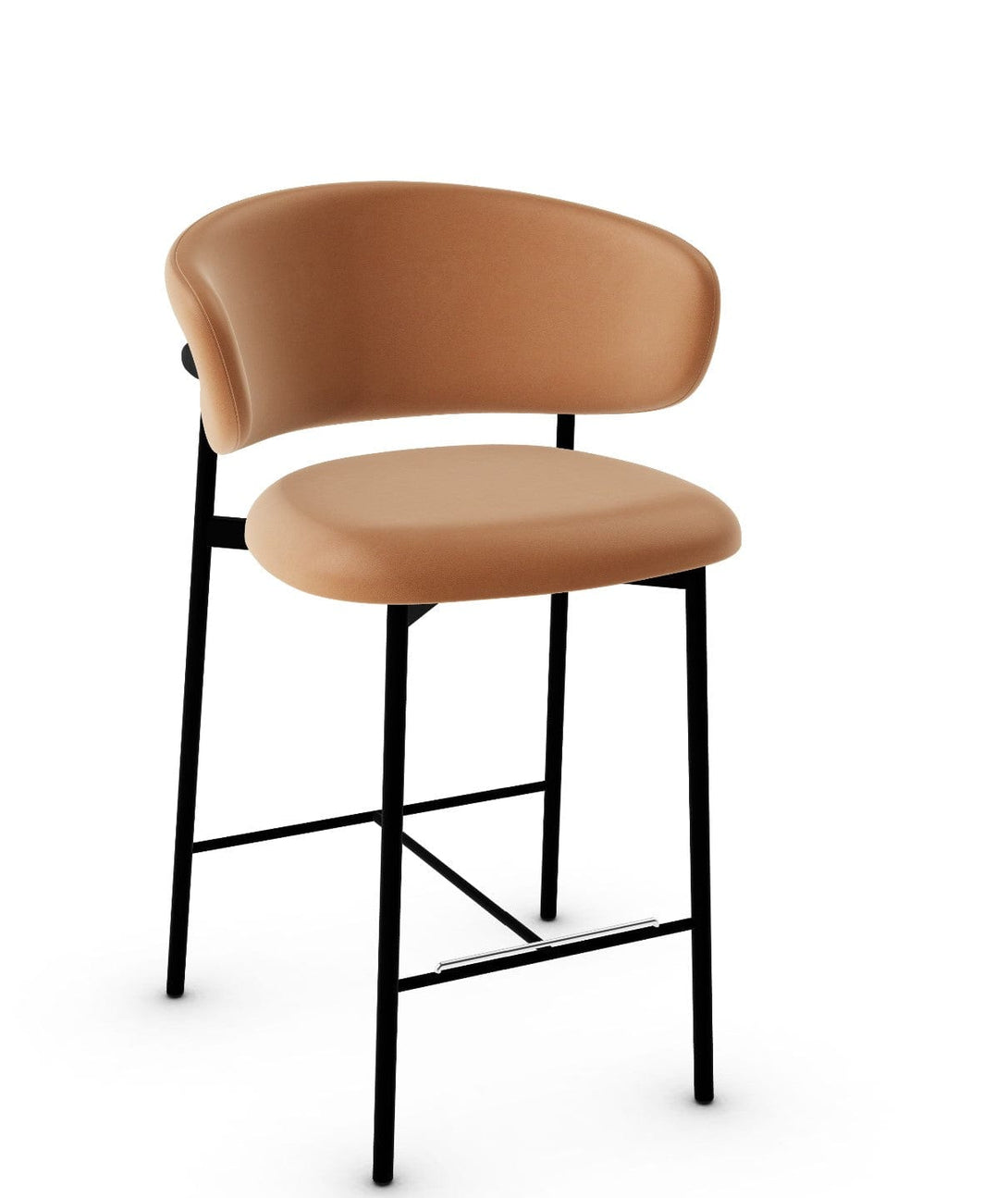 Tabouret Calligaris - Oleandro CS2032 avec assise rembourrée et base en métal-4