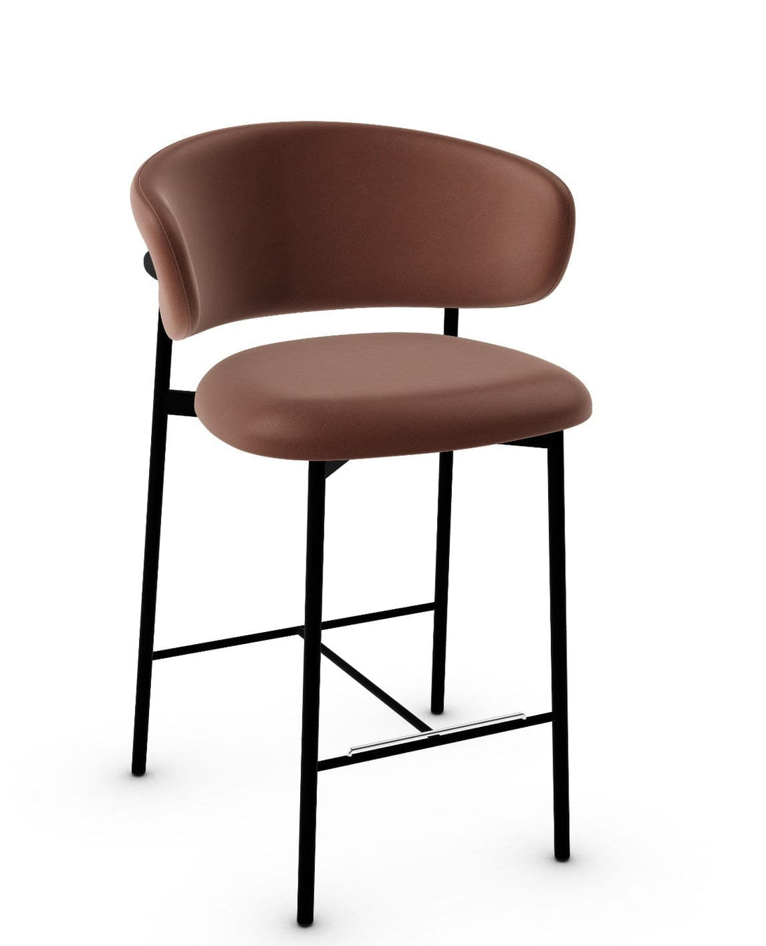 Tabouret Calligaris - Oleandro CS2032 avec assise rembourrée et base en métal-5