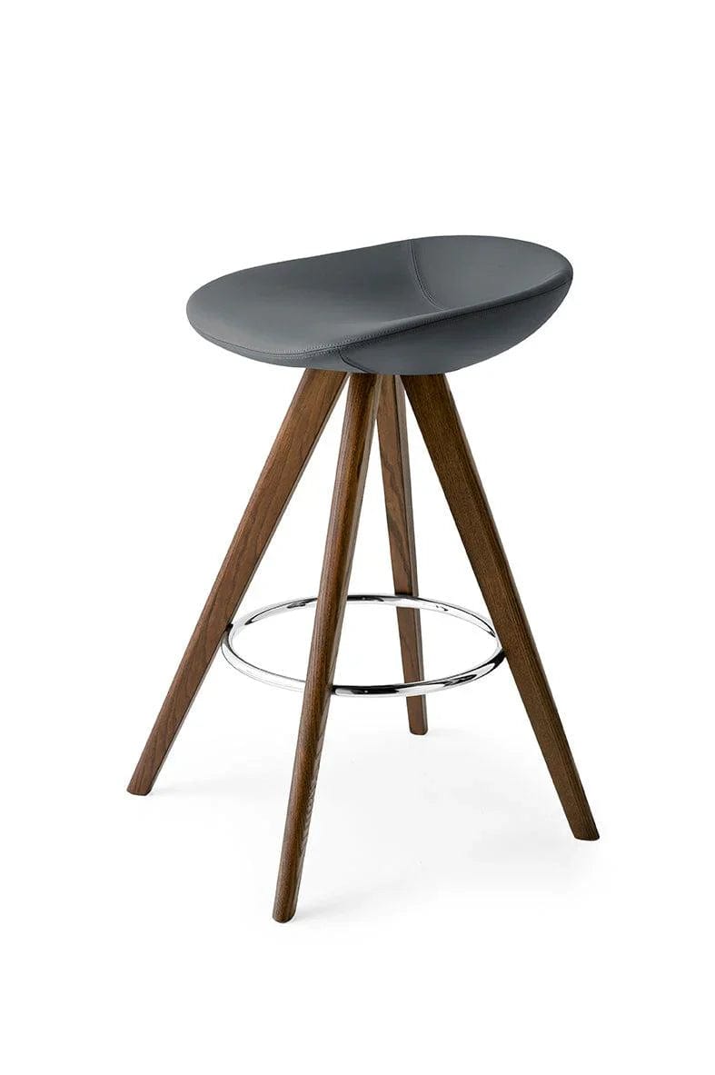 Tabouret Calligaris - Palm (Pieds en bois) CS1811 avec assise rembourrée et cadre en bois-1