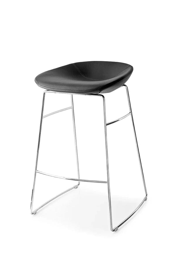 Tabouret Calligaris - Palm (Pieds en métal) CS1822 avec assise rembourrée et base en métal-1