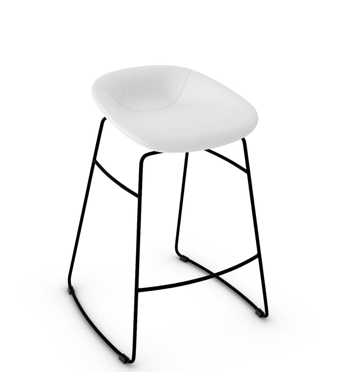 Tabouret Calligaris - Palm (Pieds en métal) CS1822 avec assise rembourrée et base en métal-3