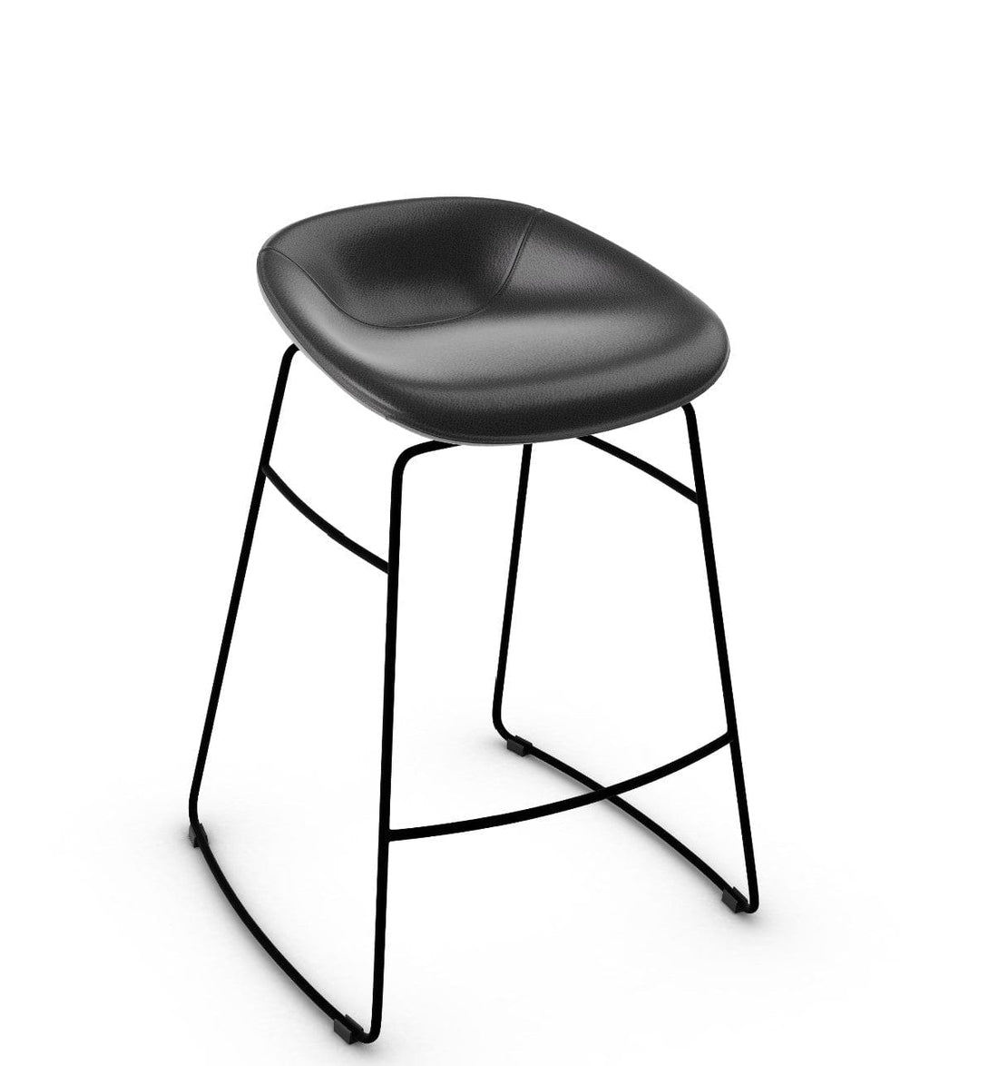 Tabouret Calligaris - Palm (Pieds en métal) CS1822 avec assise rembourrée et base en métal-4