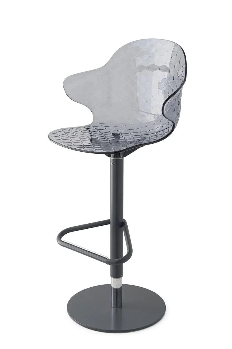 Tabouret Calligaris - Saint Tropez (Base pivotante) CS1827 avec assise en polycarbonate et base en métal pivotante-1