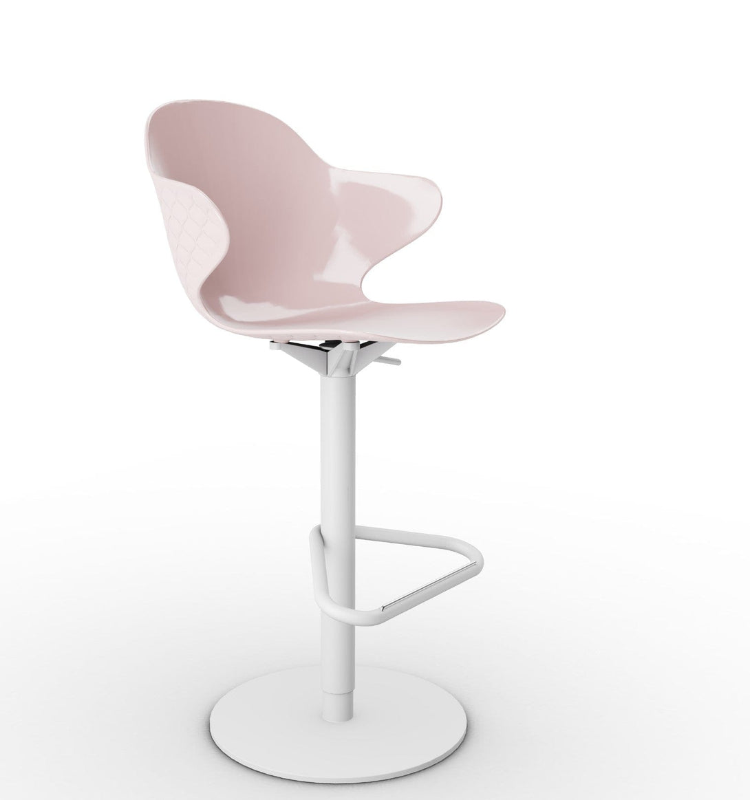 Tabouret Calligaris - Saint Tropez (Base pivotante) CS1827 avec assise en polycarbonate et base en métal pivotante-25