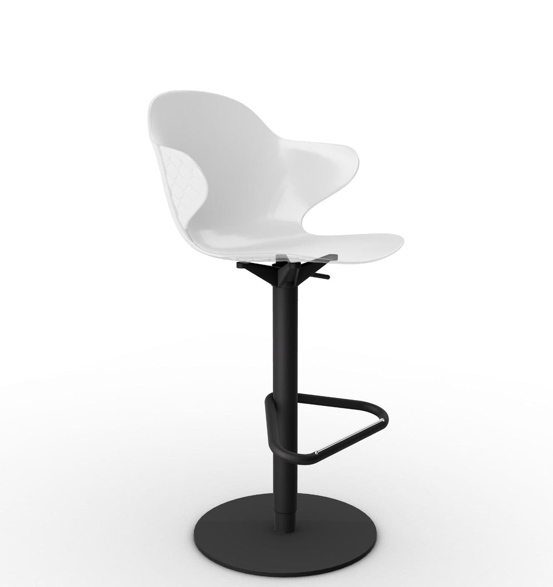 Tabouret Calligaris - Saint Tropez (Base pivotante) CS1827 avec assise en polycarbonate et base en métal pivotante-20