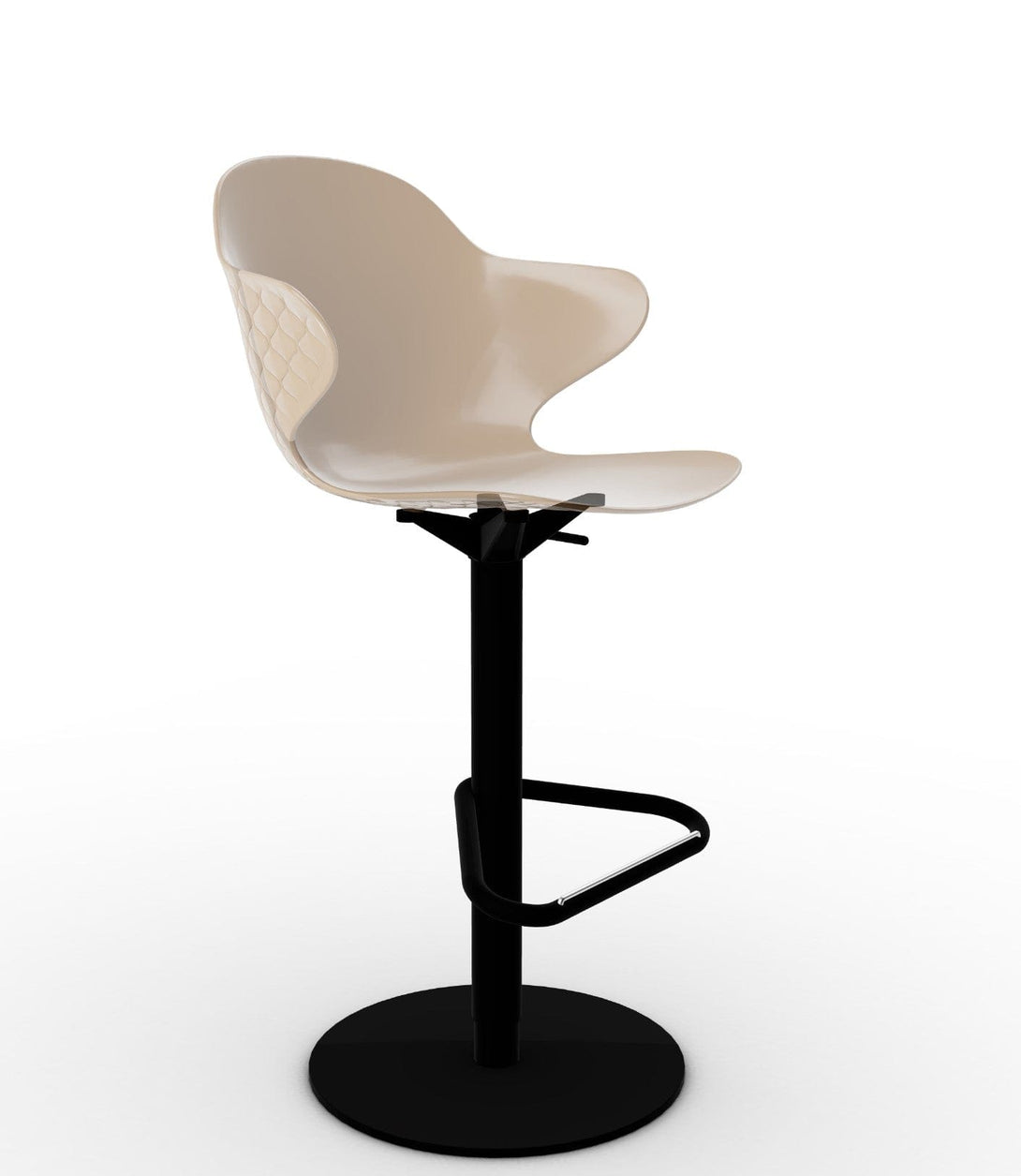 Tabouret Calligaris - Saint Tropez (Base pivotante) CS1827 avec assise en polycarbonate et base en métal pivotante-9