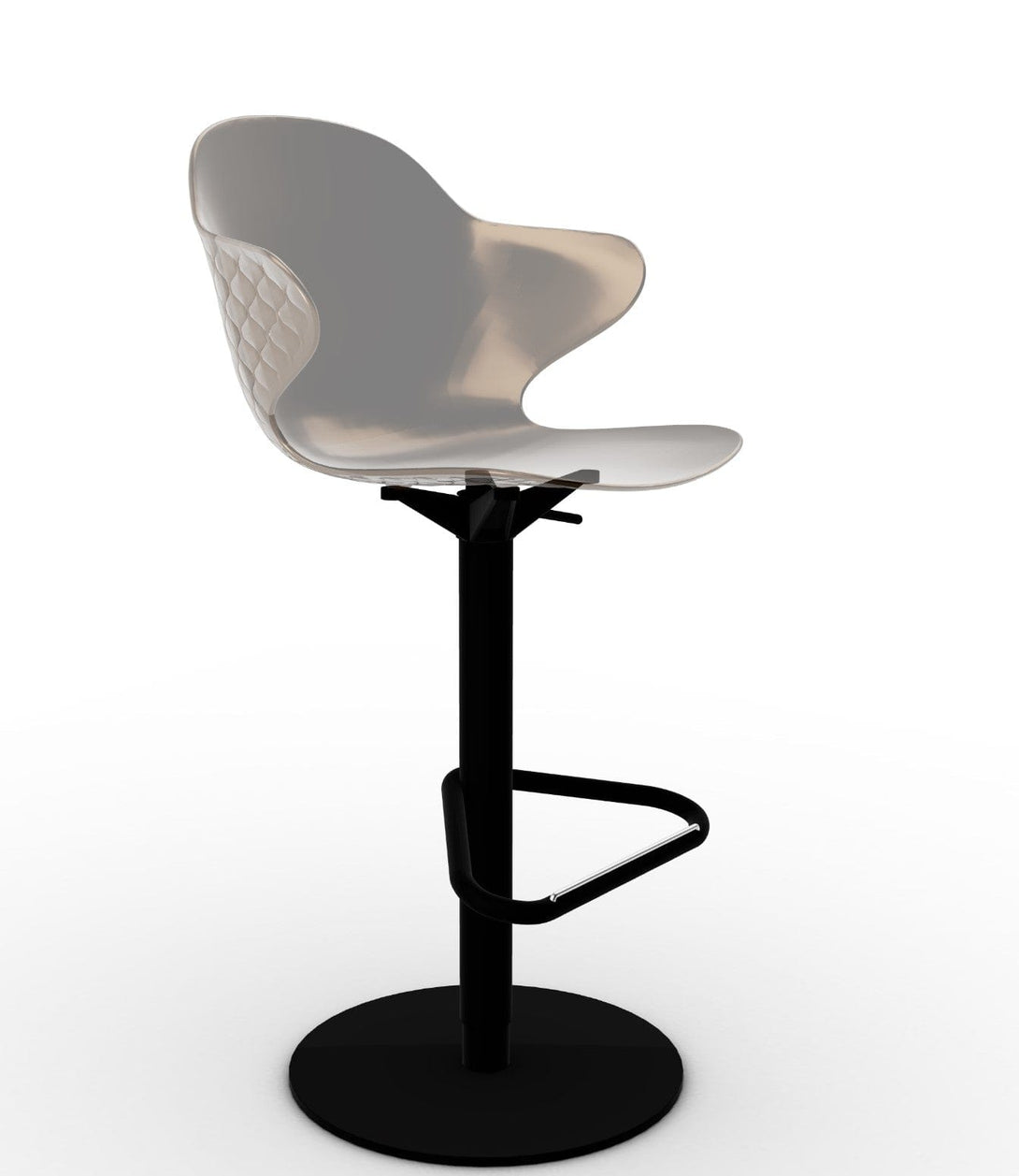 Tabouret Calligaris - Saint Tropez (Base pivotante) CS1827 avec assise en polycarbonate et base en métal pivotante-5