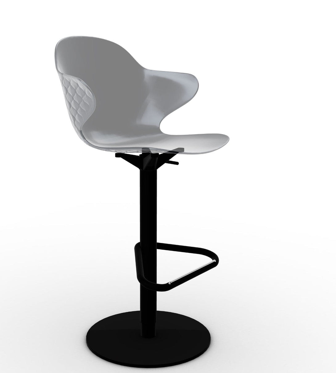 Tabouret Calligaris - Saint Tropez (Base pivotante) CS1827 avec assise en polycarbonate et base en métal pivotante-8