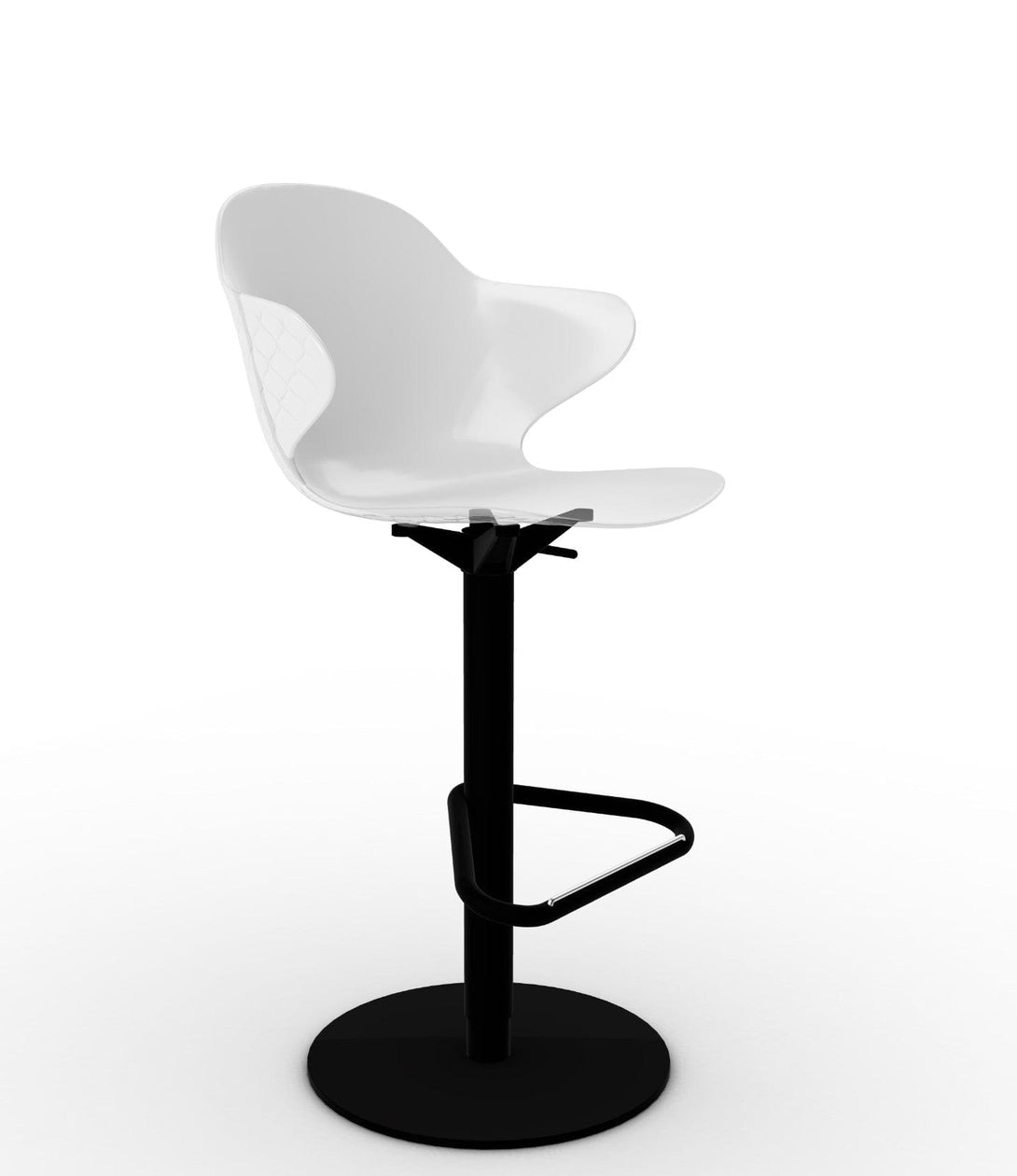 Tabouret Calligaris - Saint Tropez (Base pivotante) CS1827 avec assise en polycarbonate et base en métal pivotante-11