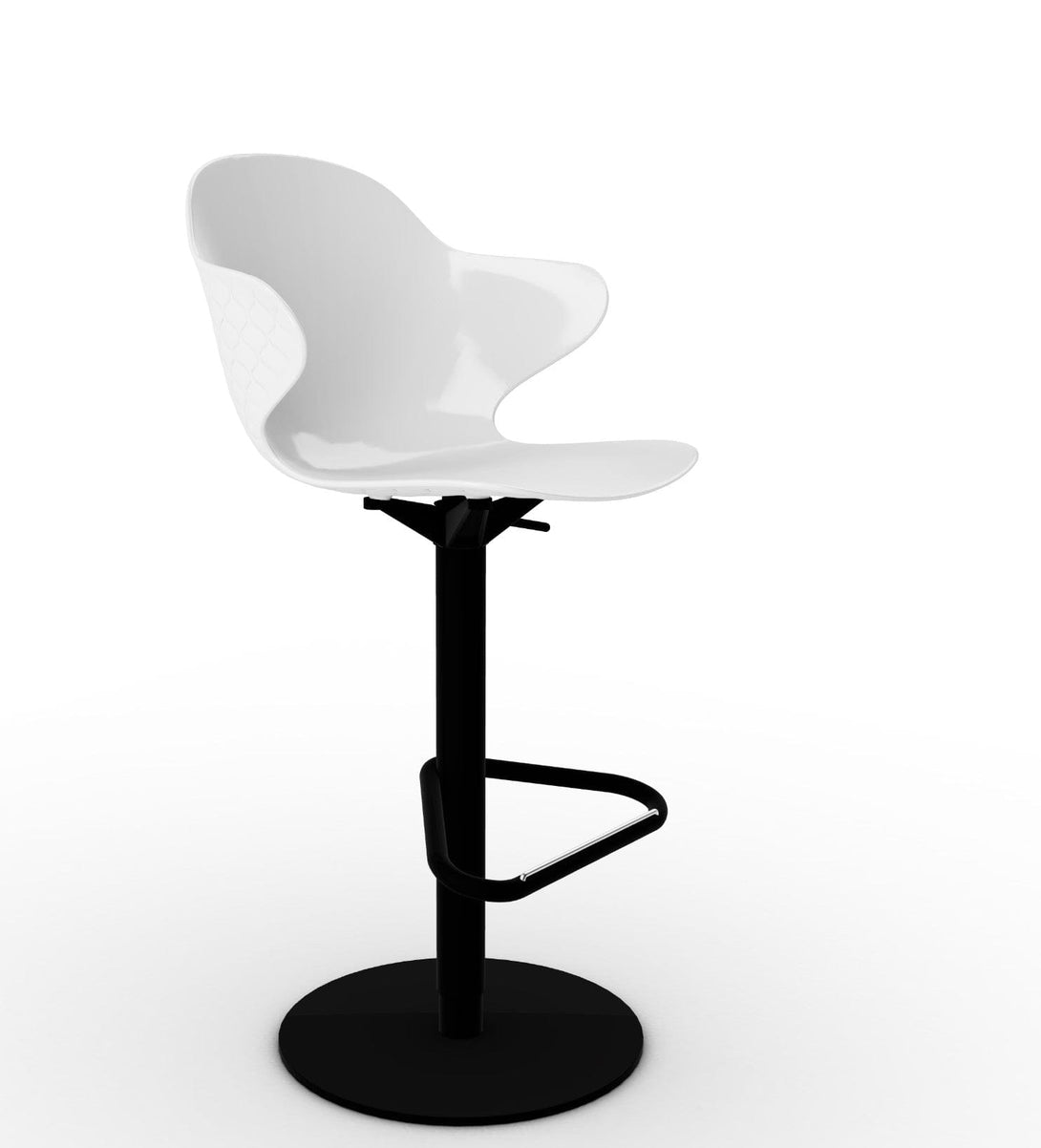 Tabouret Calligaris - Saint Tropez (Base pivotante) CS1827 avec assise en polycarbonate et base en métal pivotante-10